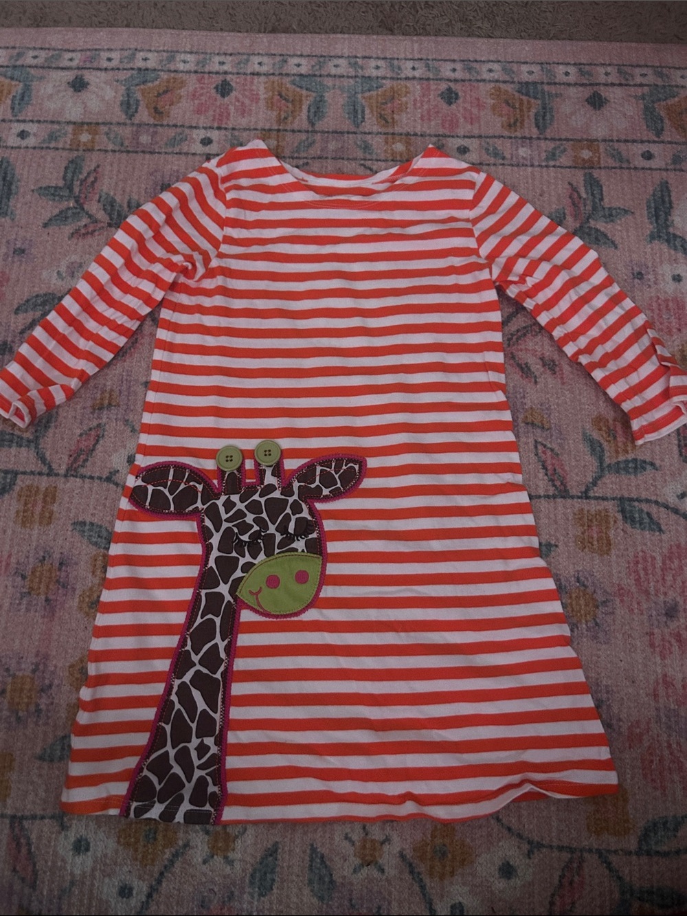 Old Navy Orange and White Striped Giraffe Pajama Nightgown